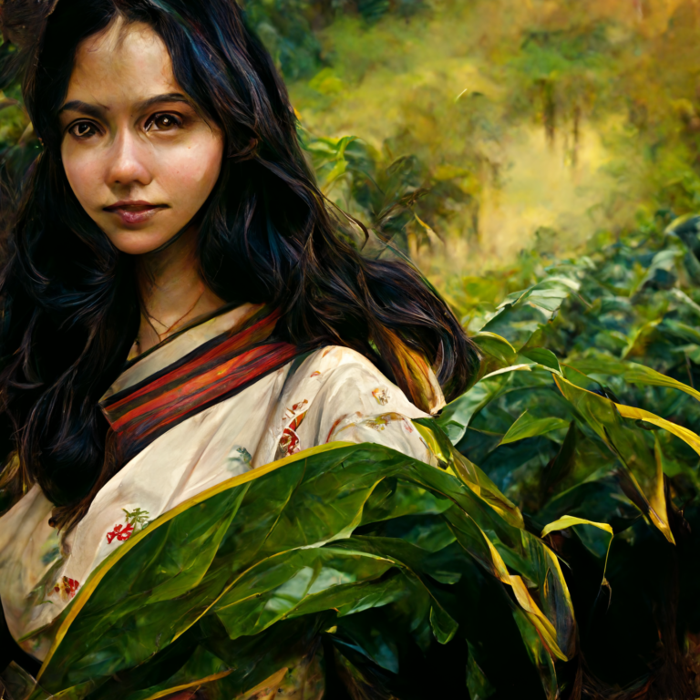 girl picking coffee in East Java