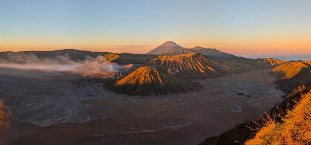 Mount Bromo Tour sunrise view over the Bromo volcanic landscape