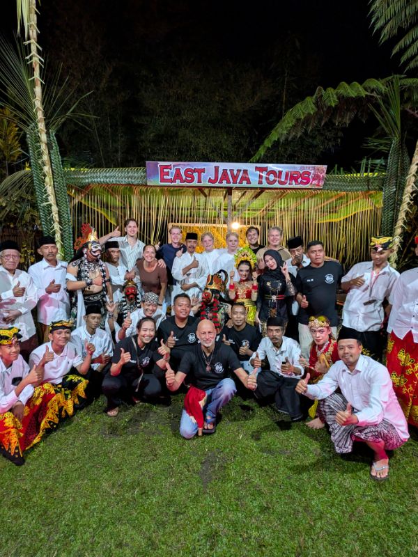 East Java Tours Traditional Welcoming Ceremony with guests, dancers and musicians